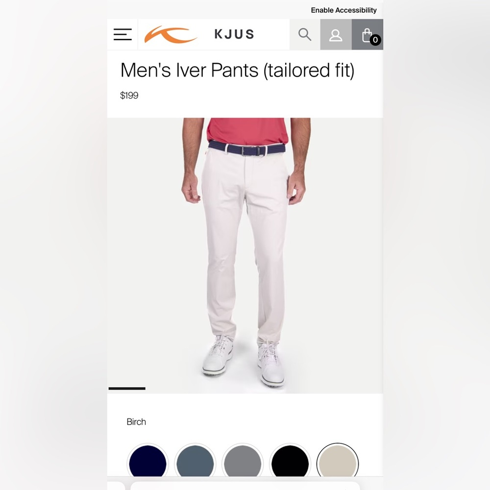 Men’s khaki golf/office KJUS Iver Pants